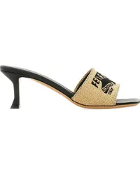 Ferragamo Jacquard-Mules mit Bast 55mm Nude