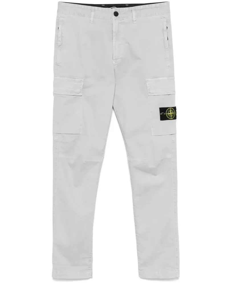 Stone Island Hose mit Kompass-Patch - Grau Grau