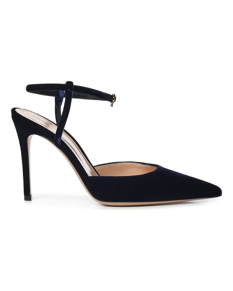 Gianvito Rossi Spitze Pumps mit Knöchelriemen - Blau Blau