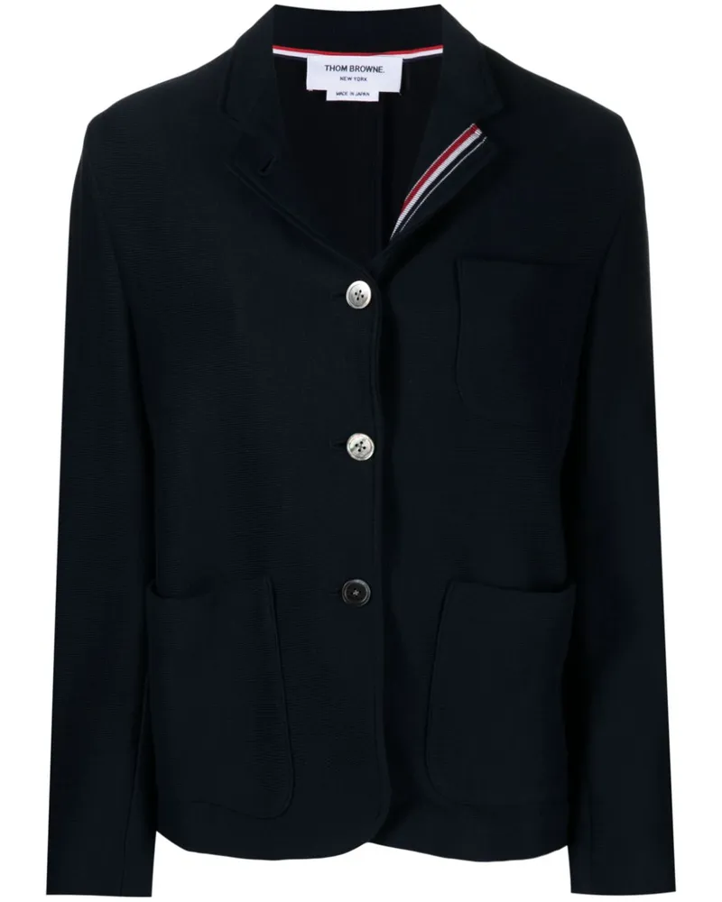 Thom Browne Jersey-Blazer mit RWB-Streifen - Blau Blau