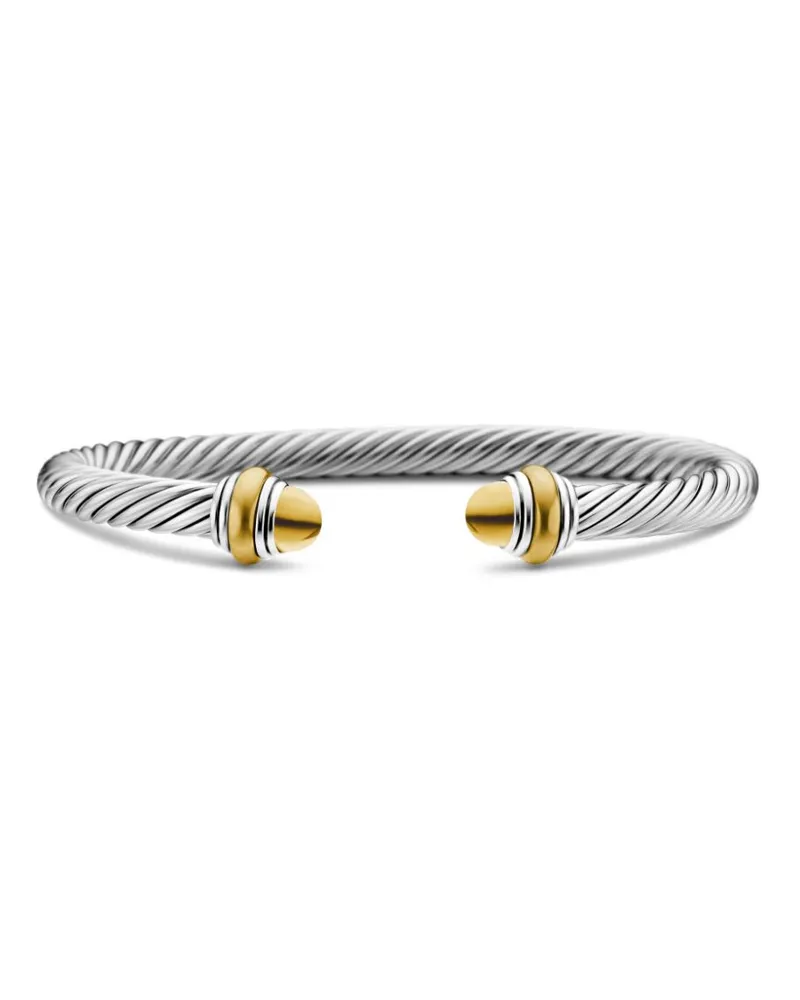 David Yurman 14kt Classic Cable Gelbgold- und Sterlingsilberarmband 5mm Silber