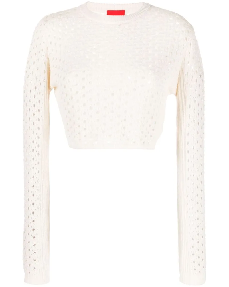 Cashmere In Love Gehäkelter Pullover - Weiß Weiß