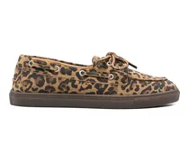 Sneakers mit Animal-Print - Braun
