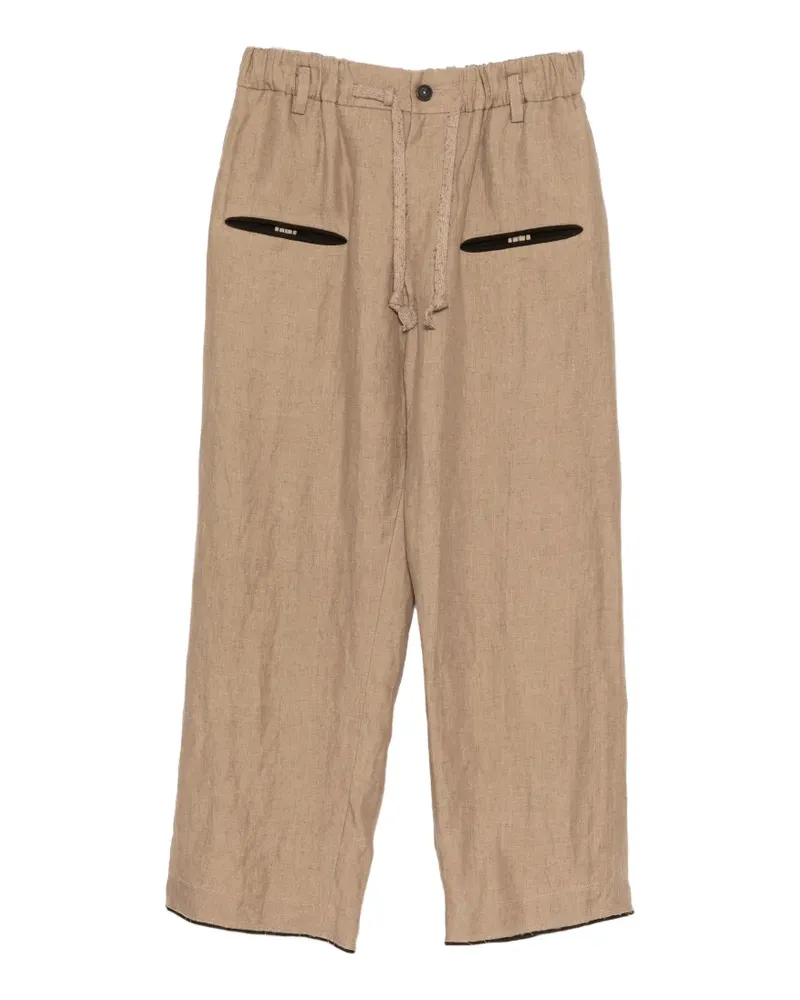 Ziggy Chen drawstring-waist trousers - Braun Braun