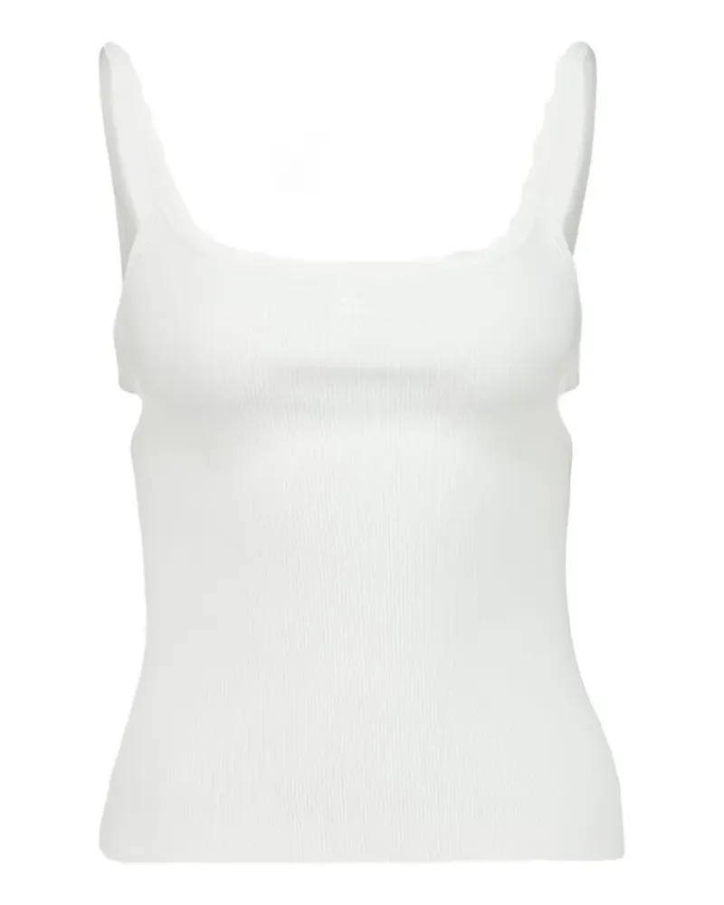 Courrèges Geripptes 90 Tanktop mit Cut-Out - Weiß Weiß
