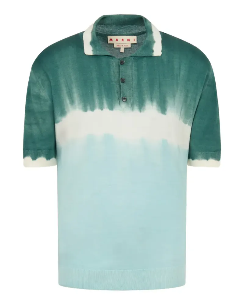 Marni tie-dye ribbed polo shirt - Grün Grün