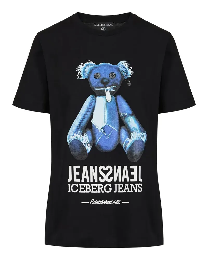 Iceberg T-Shirt mit Bären-Print - Schwarz Schwarz