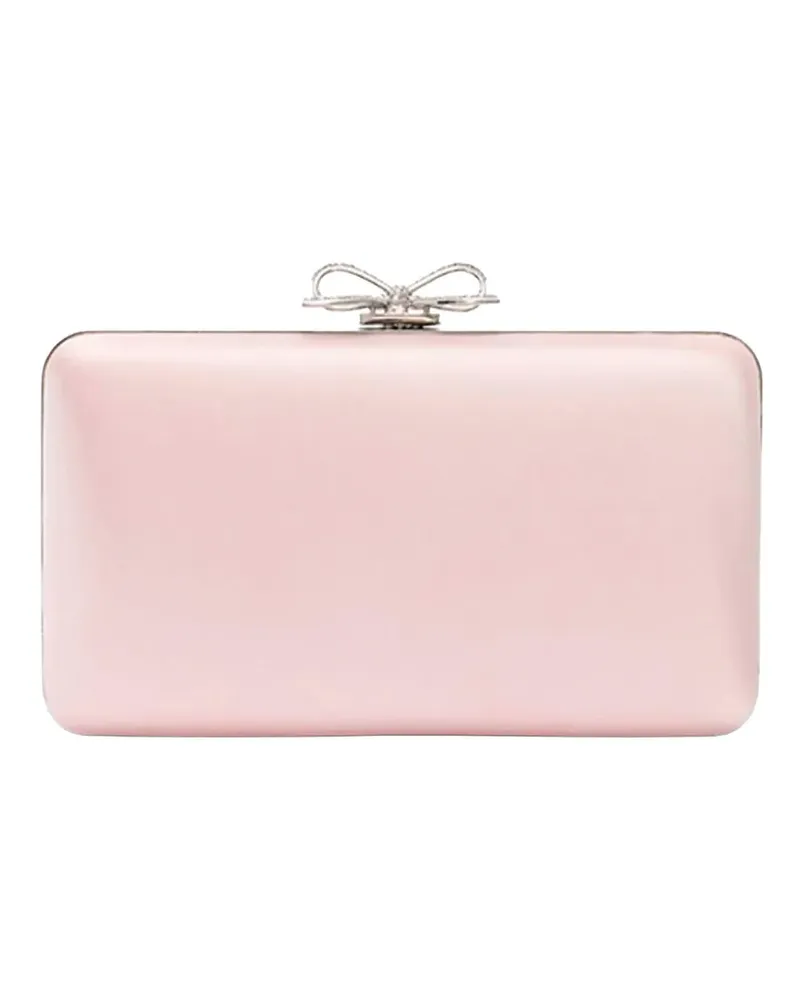 Self-Portrait bow-detail clutch bag - Rosa Rosa