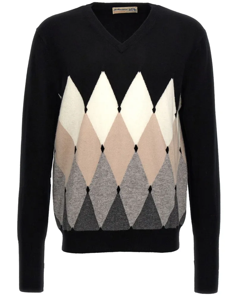 Ballantyne Pullover mit Argyle-Intarsie - Schwarz Schwarz