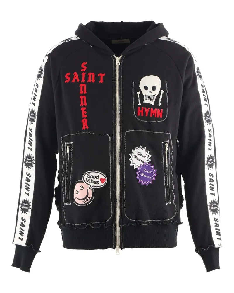 SAINT MXXXXXX x A LOVE MOVEMENT appliqué hoodie - Schwarz Schwarz