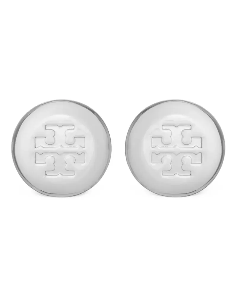 Tory Burch Ohrstecker mit Logo-Gravur - Silber Silber
