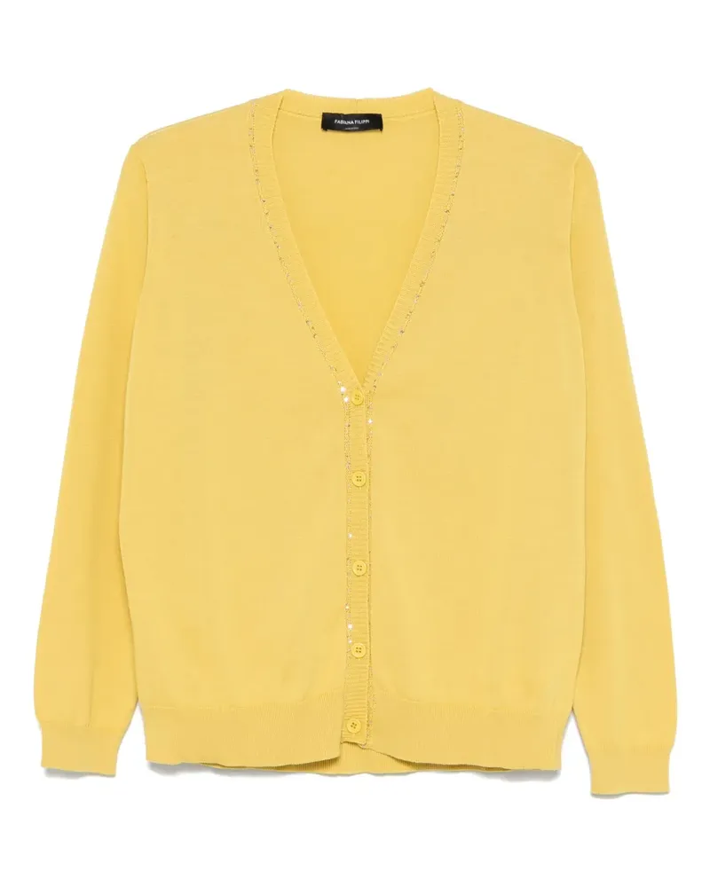 Fabiana Filippi Cardigan mit Pailletten - Gelb Gelb