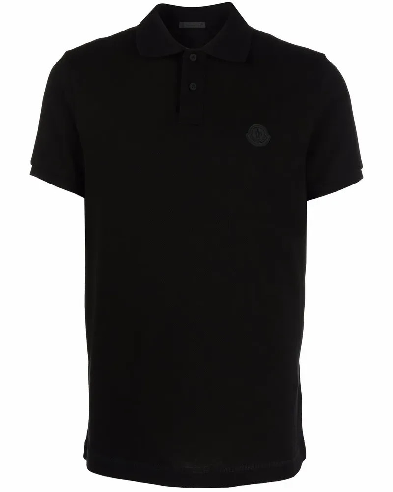 Moncler Poloshirt mit dreifarbigem Detail - Schwarz Schwarz