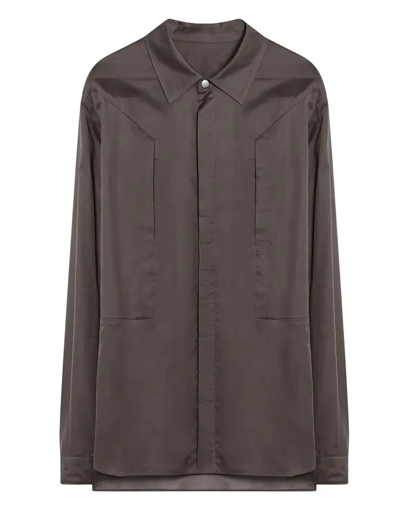 Rick Owens Hemd mit Kontrasteinsätzen - Grau Grau