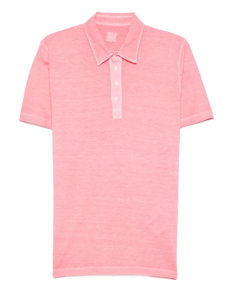 120% Lino Kurzärmeliges Poloshirt - Rosa Rosa