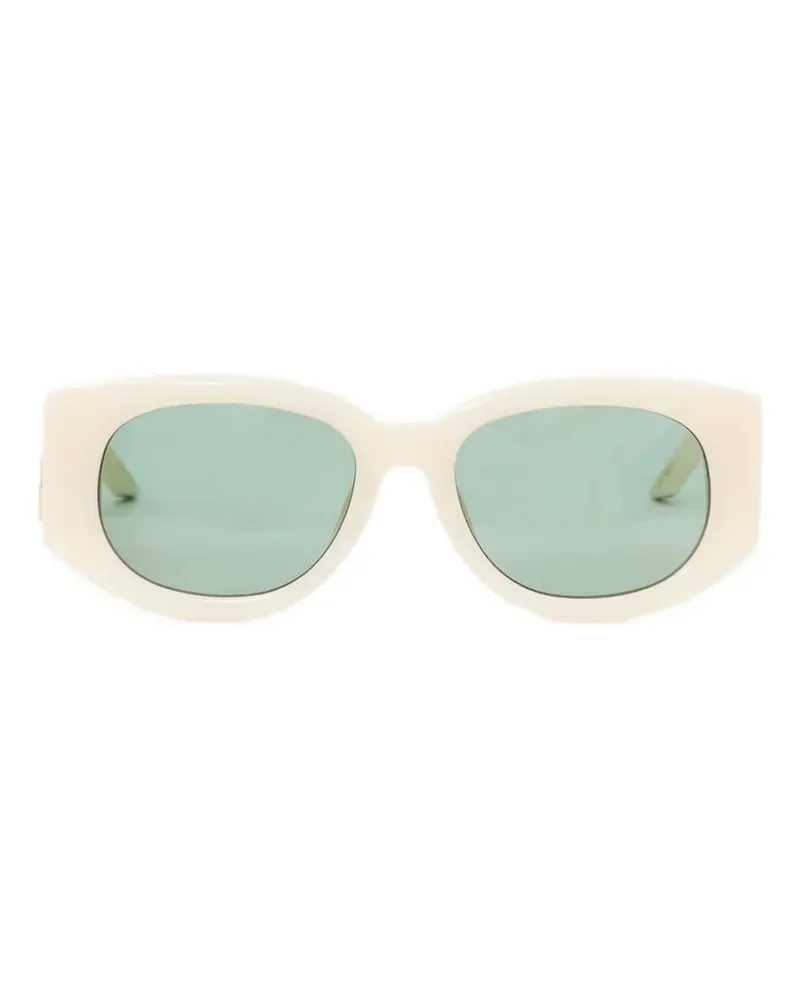 Casablanca Paris Ovale Sonnenbrille mit Logo-Schild - Rosa Rosa