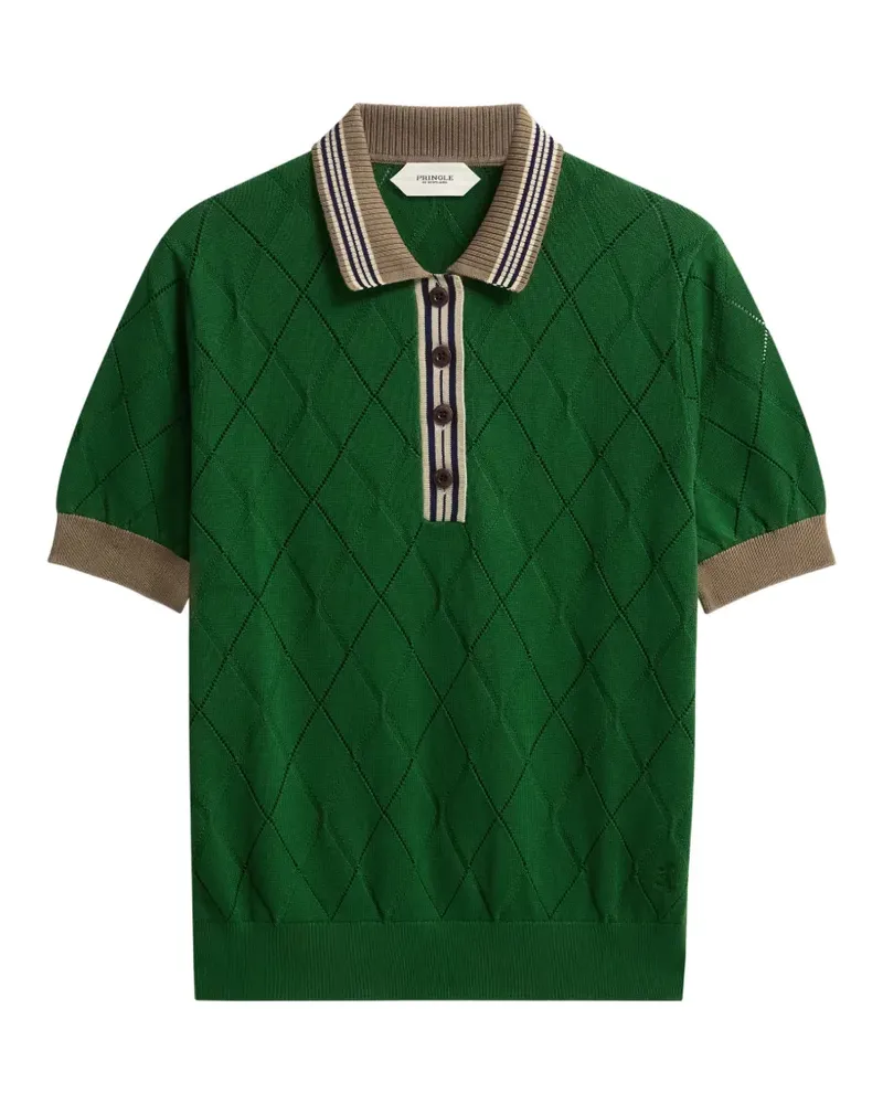 Pringle of Scotland Poloshirt mit Argyle-Struktur - Grün Grün