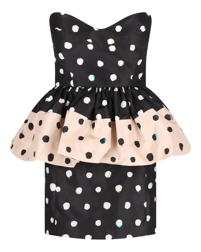 Fendi Taft-Kleid mit Schößchen - Schwarz Schwarz