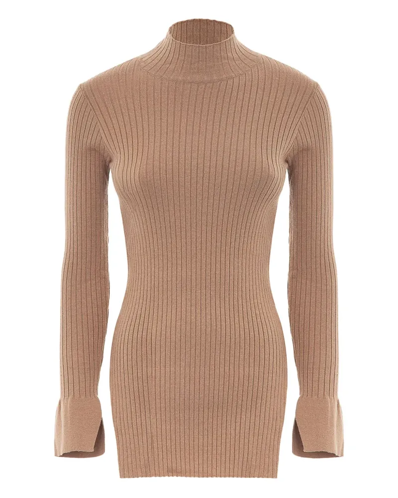 AKEP Gerippter Rollkragenpullover - Braun Braun