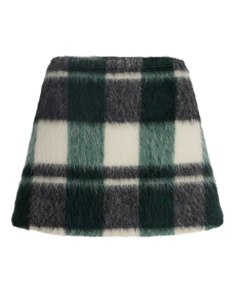 Patou check A-line mini skirt - Grün Grün