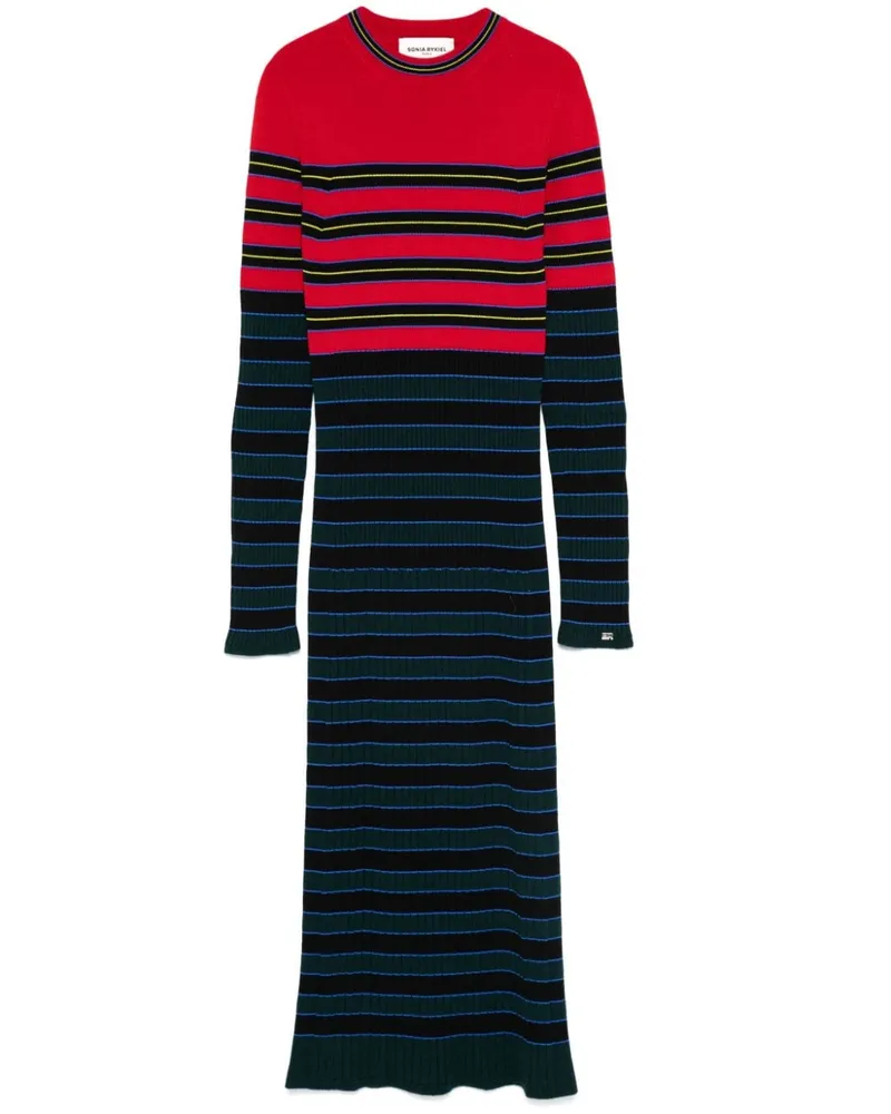 Sonia Rykiel Gestricktes Midikleid mit Streifen - Blau Blau
