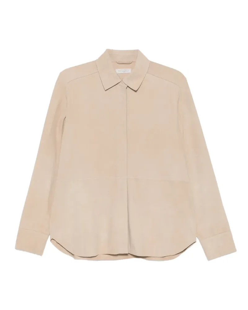 Antonelli Firenze Andrew suede-finish leather shirt - Nude Nude