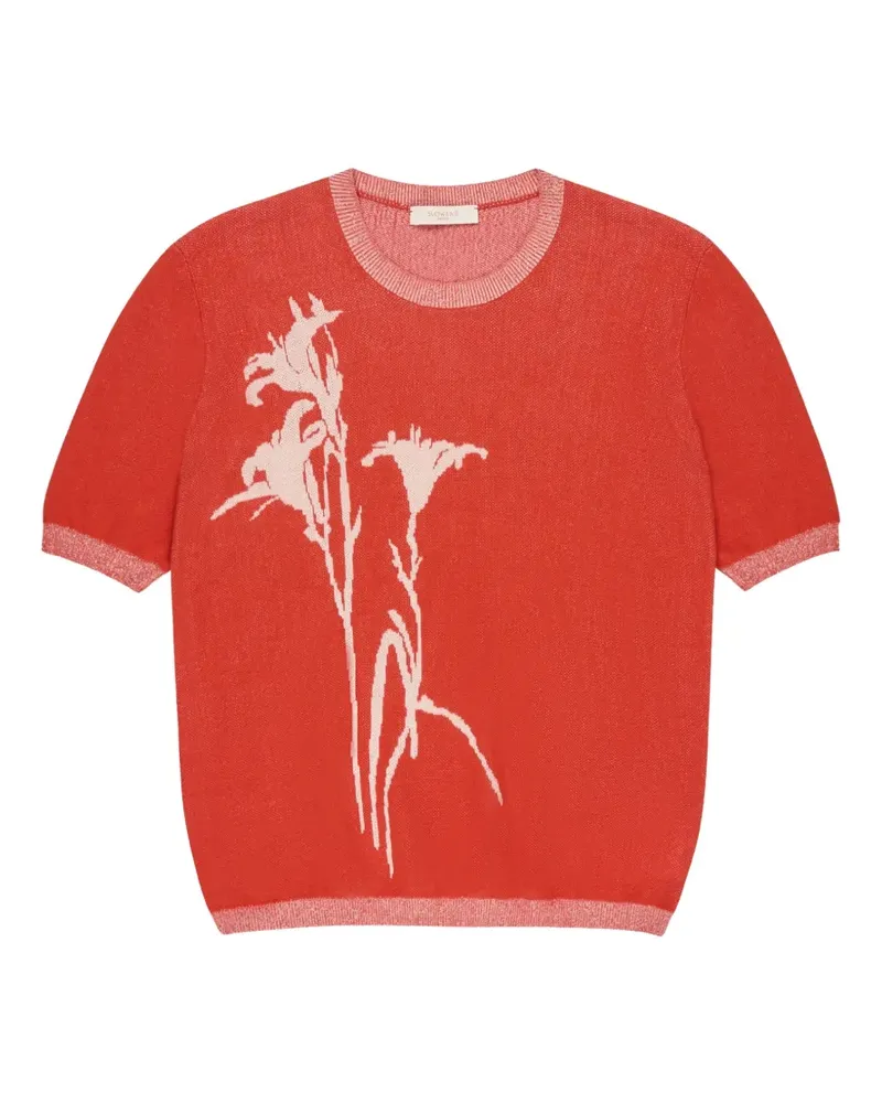 Zanone jacquard lily T-shirt - Rot Rot