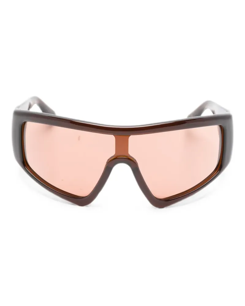 Port Tanger Noor Sonnenbrille mit Shield-Gestell - Braun Braun