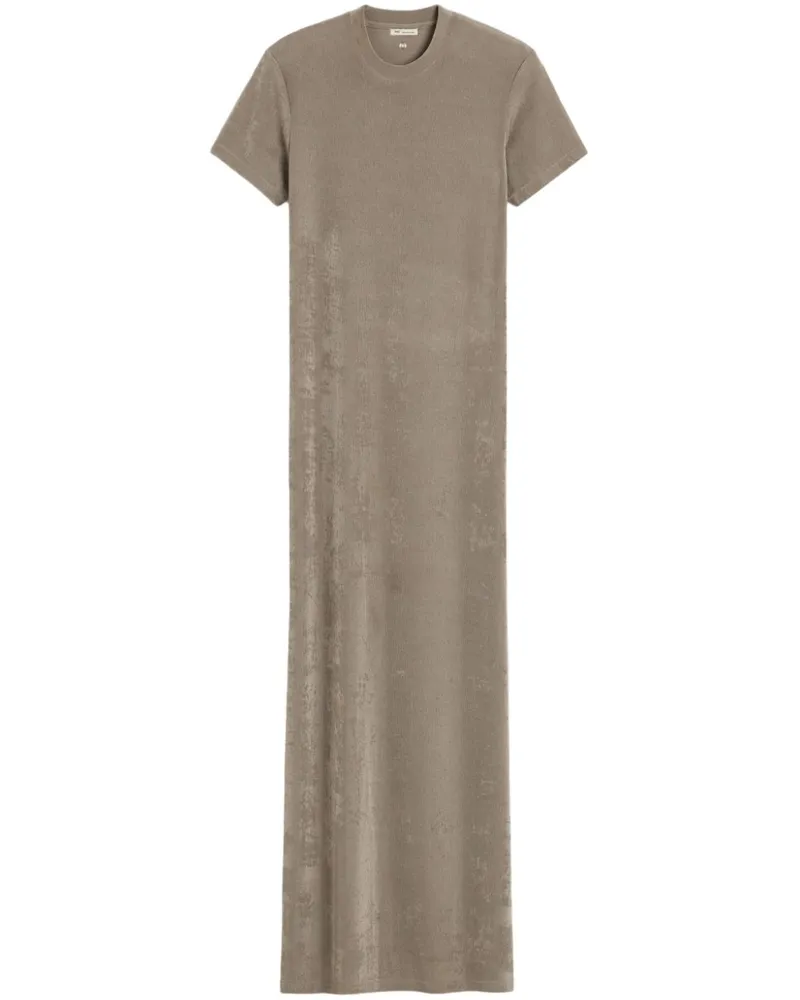 AMI Paris Langes Kleid mit kurzen Ärmeln - Nude Nude