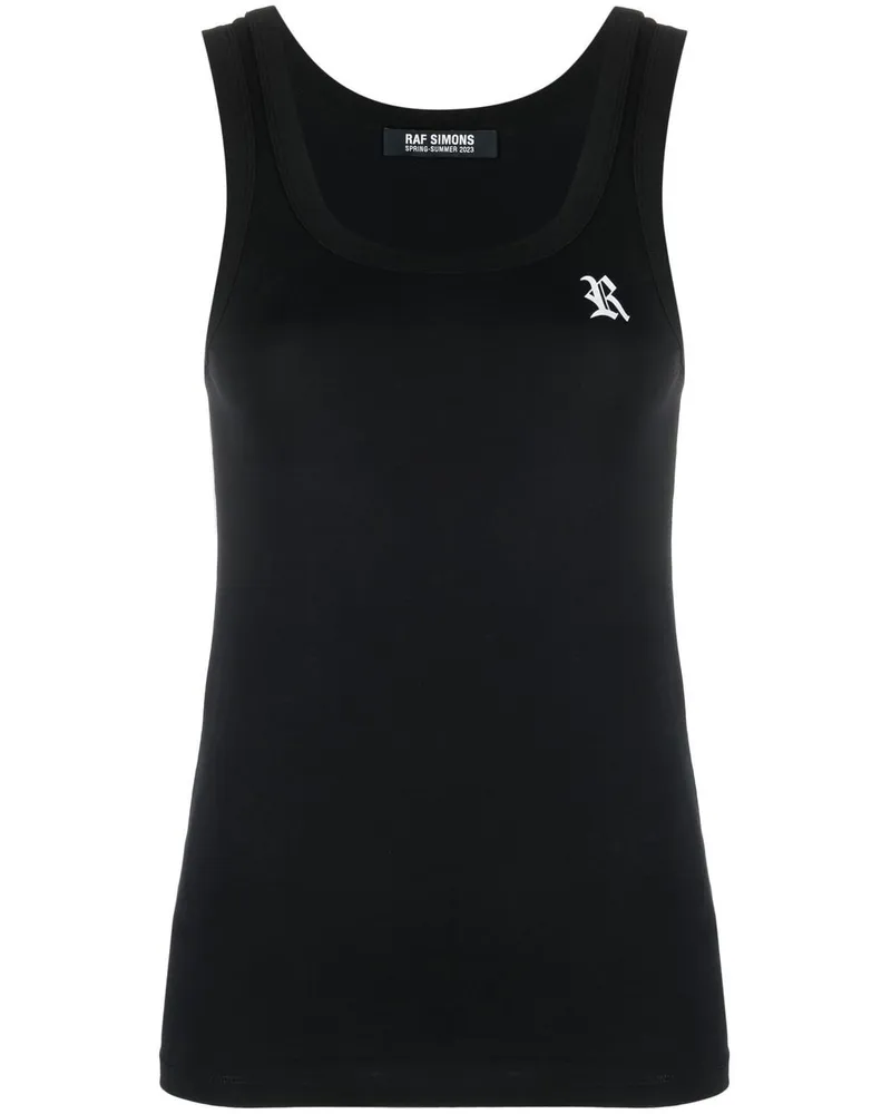 Raf Simons Top mit U-Ausschnitt - Schwarz Schwarz