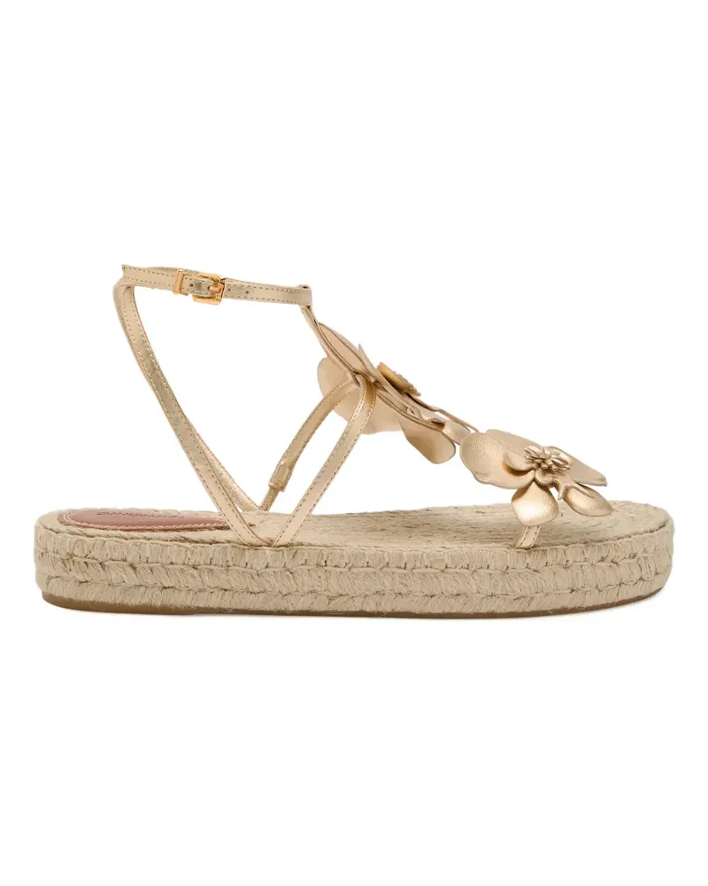 Zimmermann Orchid floral-embellished espadrilles - Gold Gold