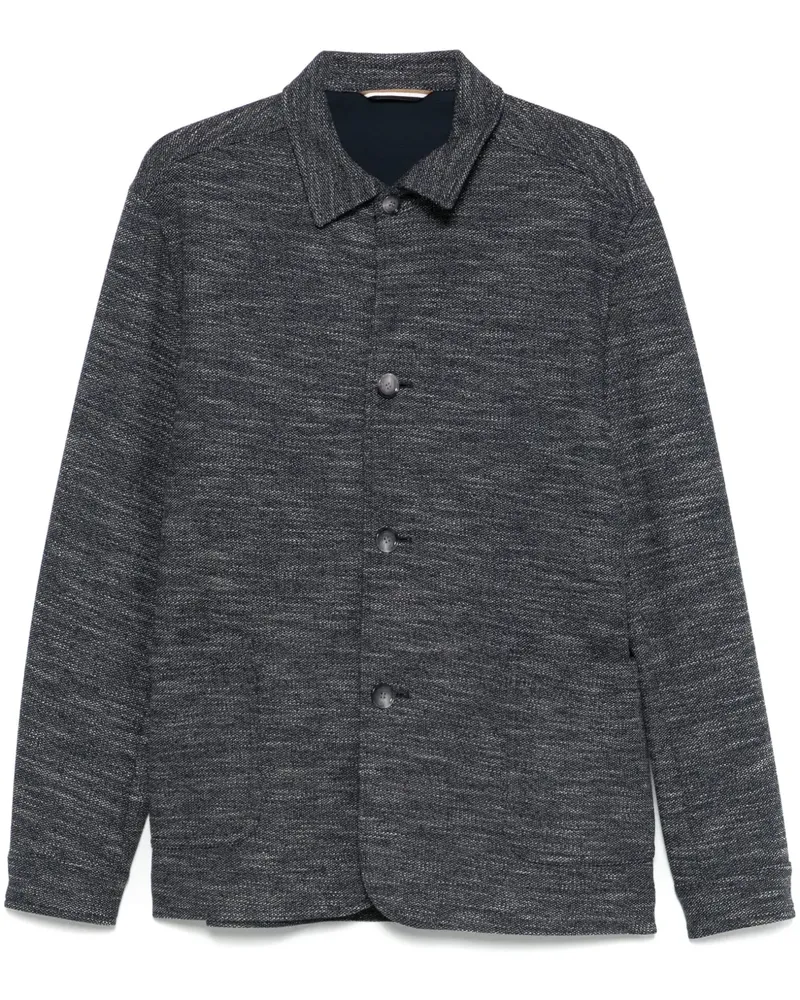 HUGO BOSS Melierte Strickjacke - Blau Blau