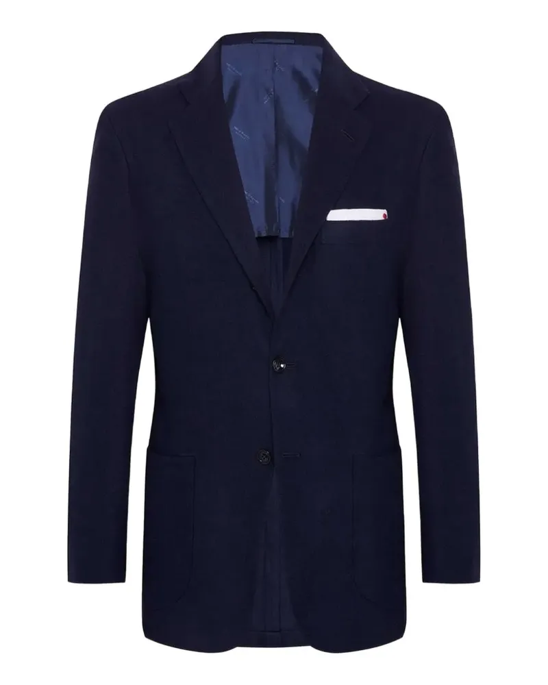 Kiton Einreihige Jacke aus Schurwolle - Blau Blau