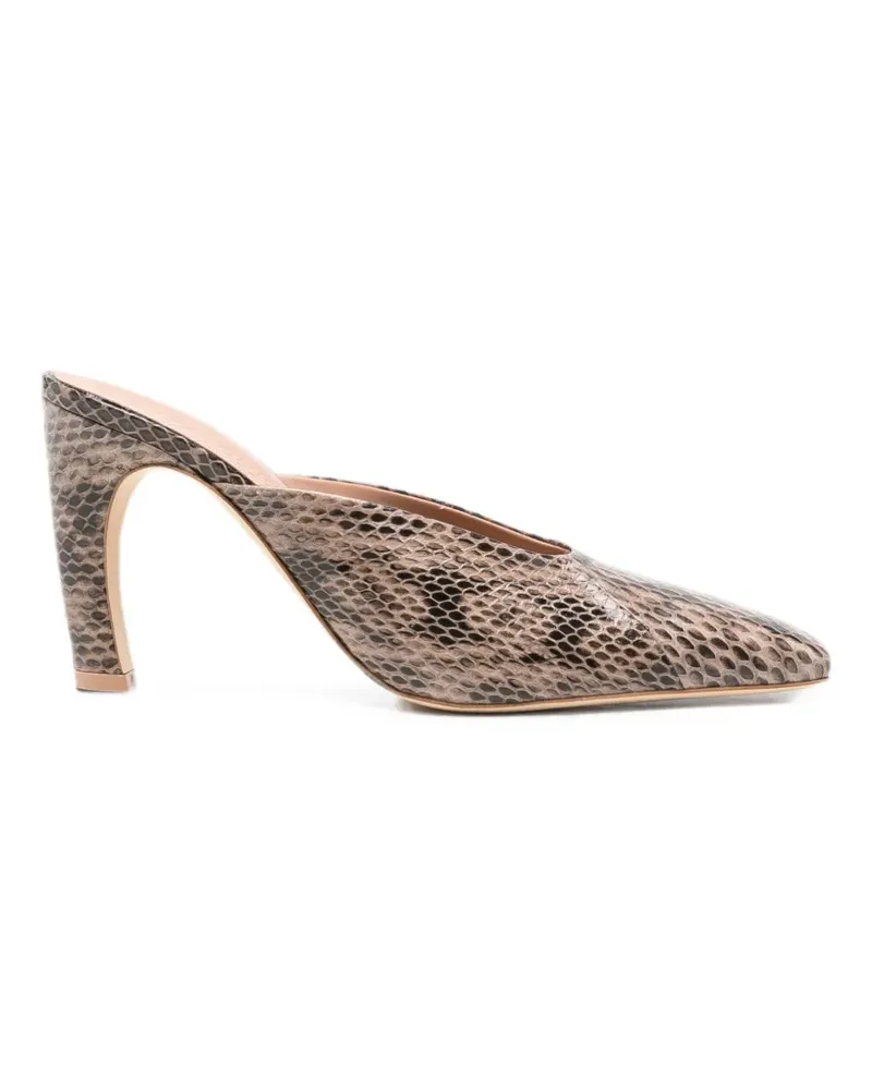 Malone Souliers Rowe Mules mit Schlangenleder-Effekt - Braun Braun