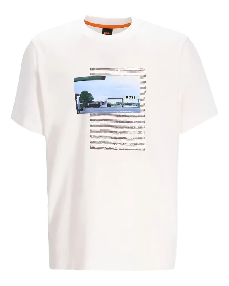 HUGO BOSS Te_ontheway T-Shirt mit Grafik - Weiß Weiß