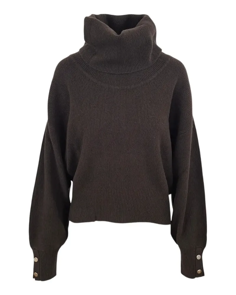 Liu Jo Rollkragenpullover mit Knopfmanschetten - Braun Braun