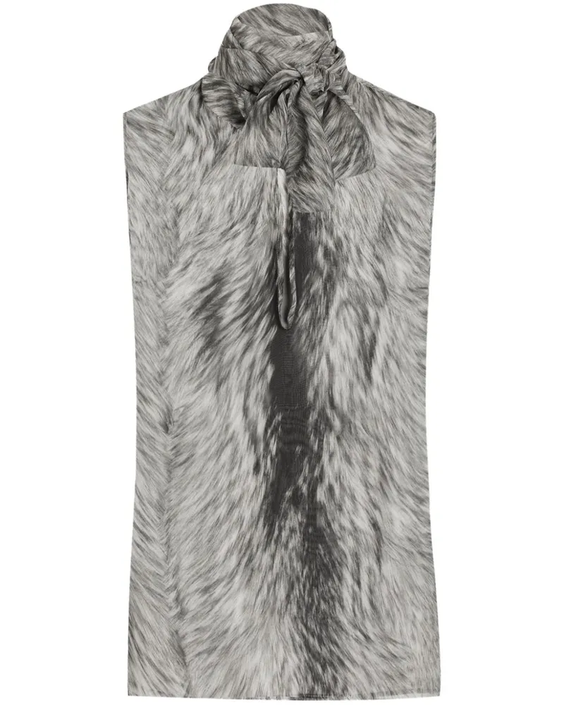 Dolce & Gabbana Oberteil mit Pelz-Print - Weiß Weiß