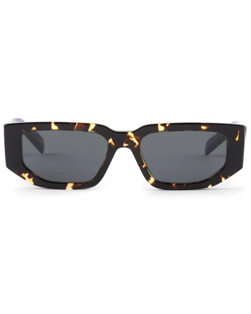 Prada Eckige Sonnenbrille in Schildpattoptik - Schwarz Schwarz