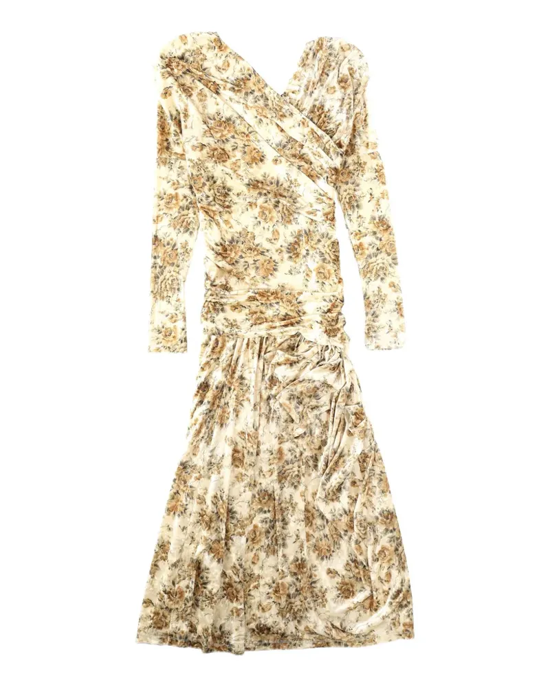 Ganni Kleid mit Blumen-Print - Nude Nude