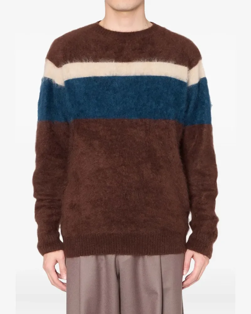 kolor Gestreifter Kaschmirpullover - Braun Braun