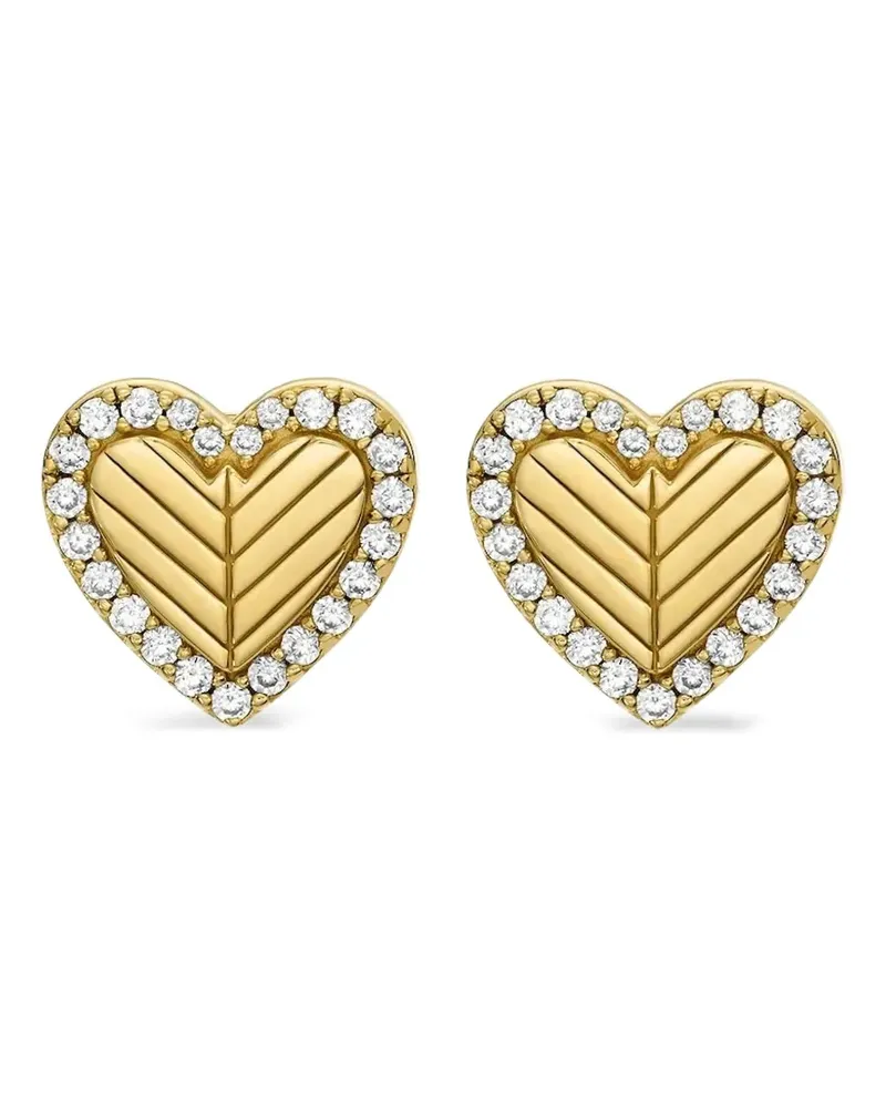 Emporio Armani Ohrringe in Herzform mit Kristallen - Gold Gold