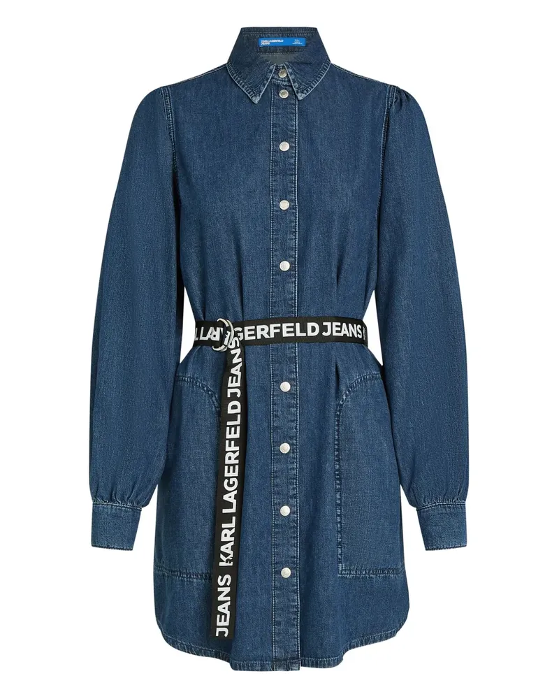 Karl Lagerfeld Jeanskleid mit Puffärmeln - Blau Blau