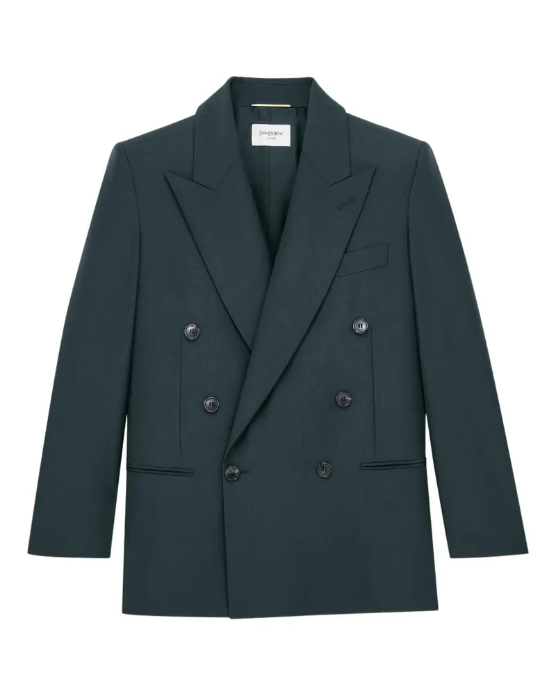 Saint Laurent double-breasted peak-lapel blazer - Grün Grün