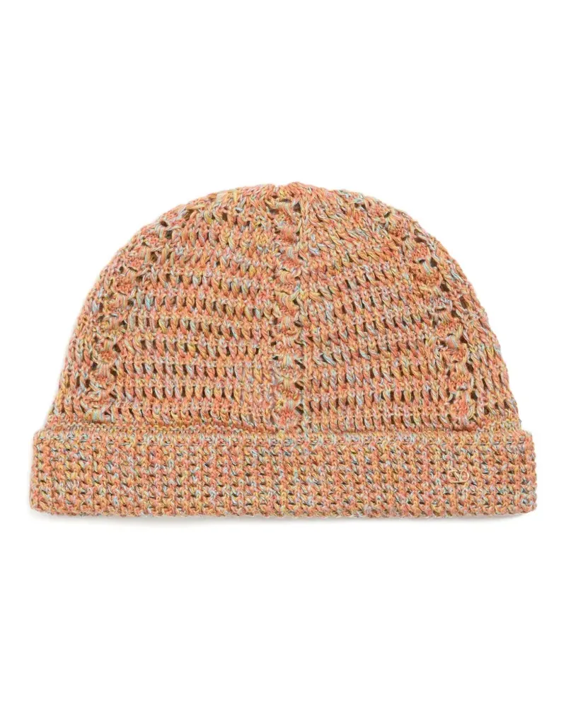 Valentino Garavani Gestrickte Beanie mit VLogo - Orange Orange