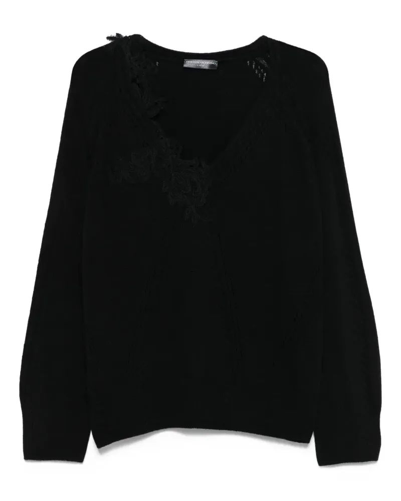 Ermanno Scervino Pullover mit Spitzeneinsatz - Schwarz Schwarz