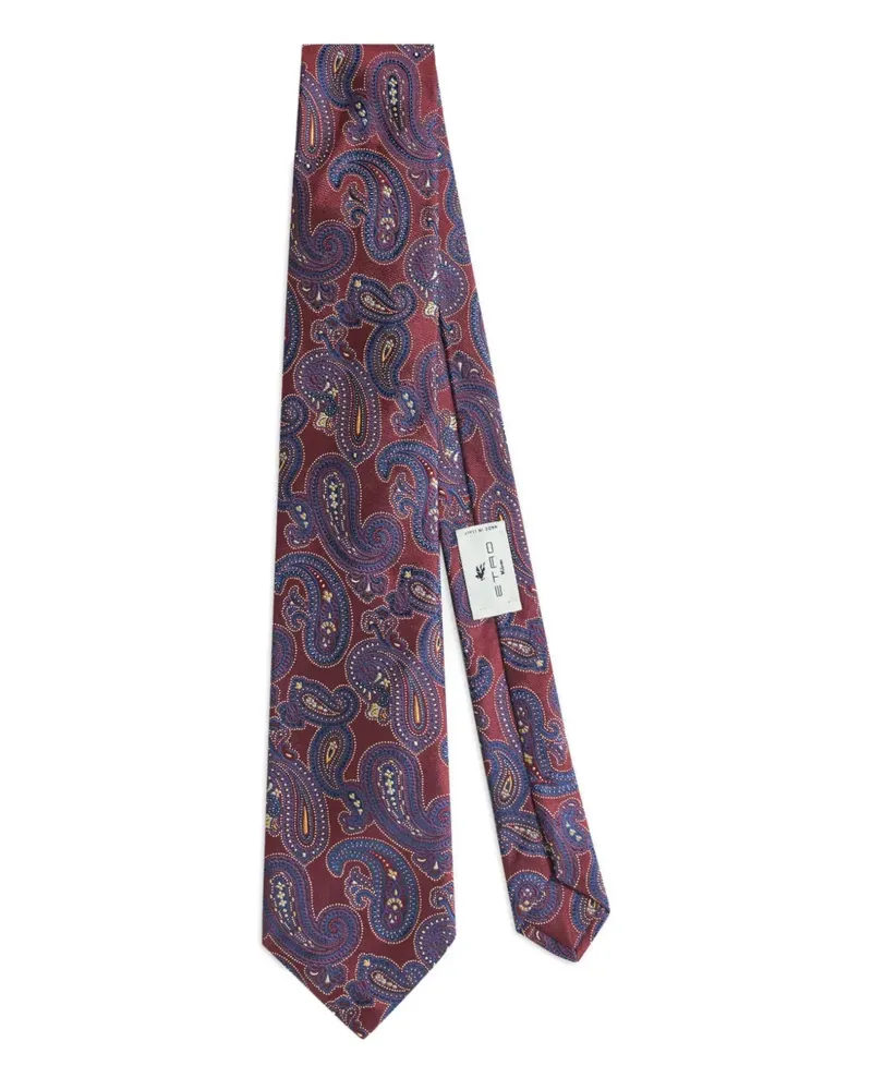 Etro Jacquard-Krawatte mit Paisleymuster - Rot Rot
