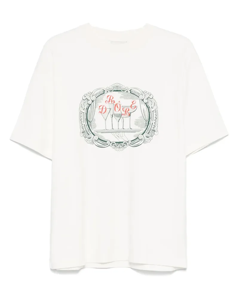 Drôle de Monsieur T-Shirt mit grafischem Print - Weiß Weiß