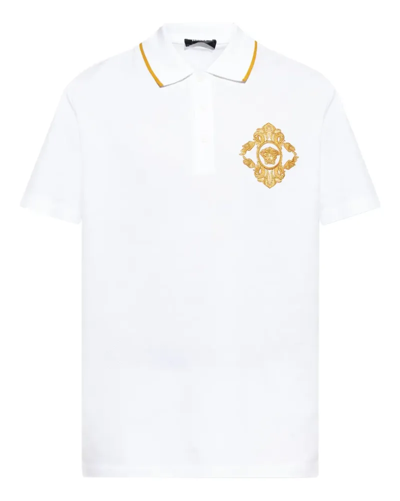 Versace Poloshirt mit Medusa-Stickerei - Weiß Weiß
