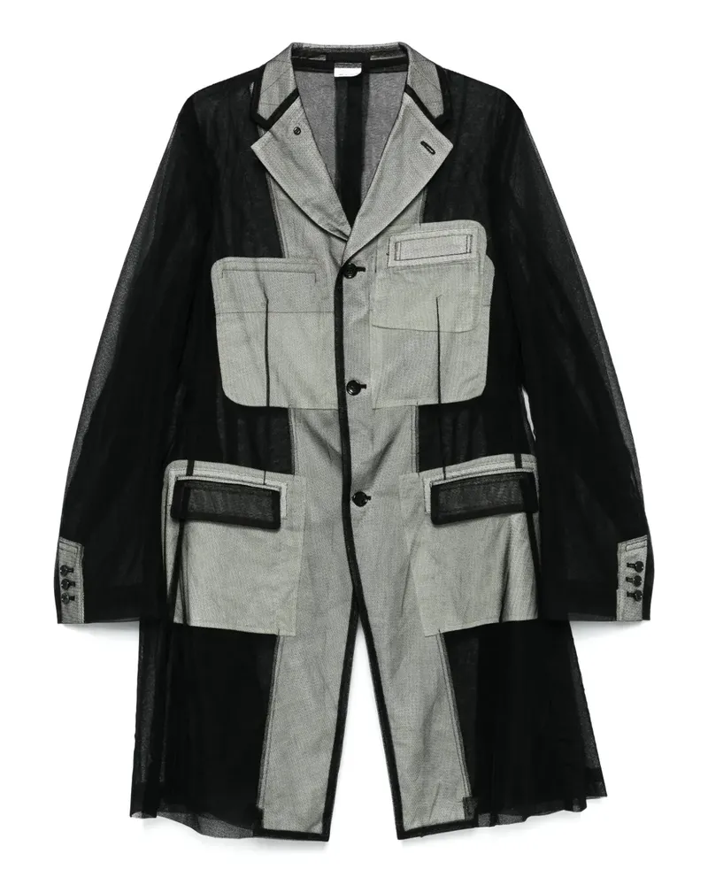 Comme des Garçons Einreihiger Mantel - Schwarz Schwarz
