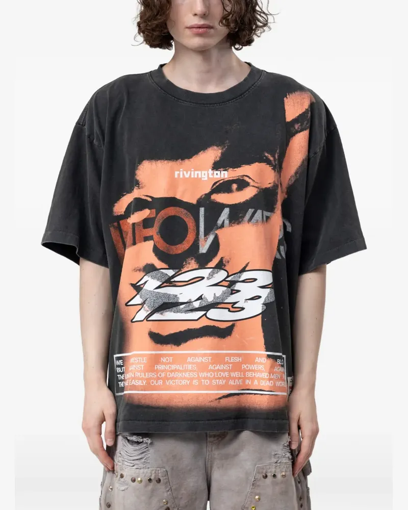RRR123 Info War CVA T-Shirt mit kastigem Schnitt - Schwarz Schwarz
